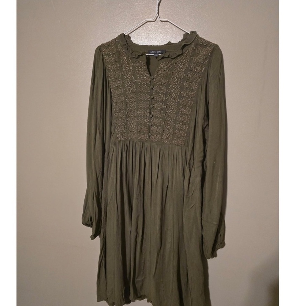 Chic Olive Long Sleeve Dress
